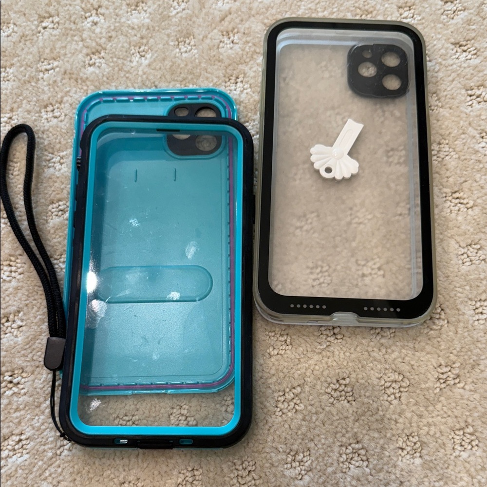 Waterproof Phone Case with Black and Blue Accents